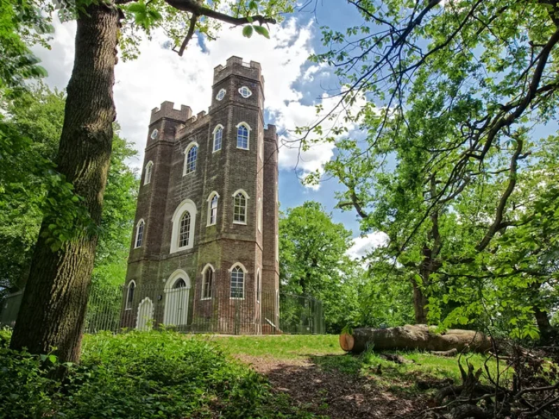 castle exterior with greenery landscape